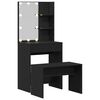 vidaXL Ensemble de table de maquillage LED 2 pcs Chêne noir