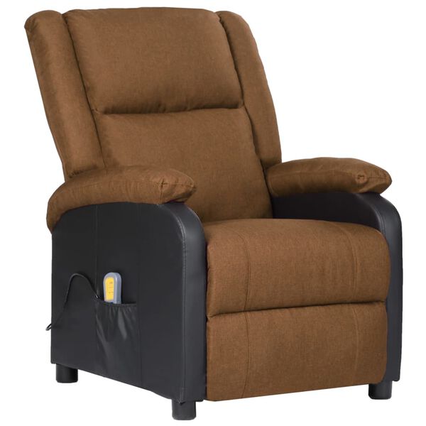 vidaXL Fauteuil de massage Taupe Similicuir et tissu