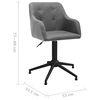 vidaXL Chaises pivotantes &agrave; manger lot de 2 gris clair tissu