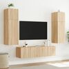 vidaXL Unit&eacute;s murales TV avec LED 6 pcs ch&ecirc;ne sonoma bois d'ing&eacute;nierie