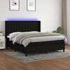 vidaXL Sommier &agrave; lattes de lit matelas et LED Noir 180x200 cm Tissu