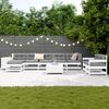 vidaXL Salon de jardin 10 pcs blanc bois de pin massif