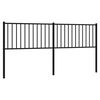 vidaXL T&ecirc;te de lit de remplacement m&eacute;tal noir 180 cm