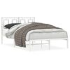 vidaXL Cadre de lit m&eacute;tal sans matelas et t&ecirc;te de lit blanc 120x200 cm