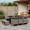 vidaXL Ensemble &agrave; manger de jardin 11pcs avec coussins gris poly rotin