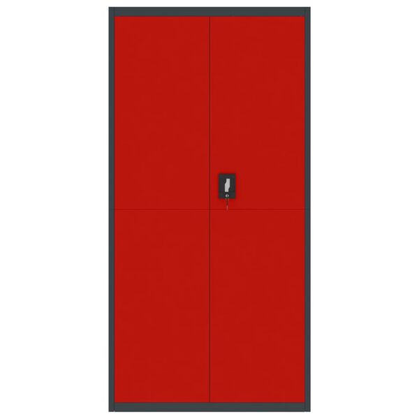 vidaXL Classeur anthracite et rouge 90x40x180 cm acier