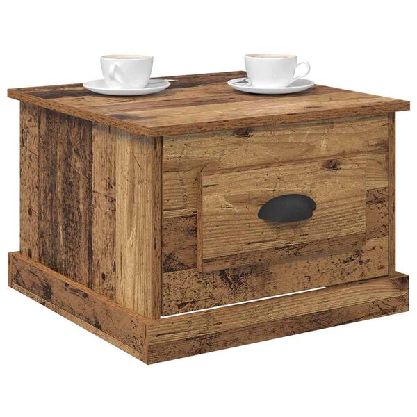 vidaXL Table basse Bois Ancien 50 x 50 x 35 cm Bois d'ing&eacute;nierie