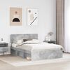 vidaXL Cadre de lit avec t&ecirc;te de lit B&eacute;ton 140 x 190 cm Pin massif