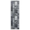vidaXL Tapis BCF Gris avec motif de blocs 80x350 cm