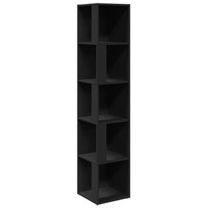 vidaXL Armoire d'angle Noir 33x33x164,5 cm Bois d'ing&eacute;nierie