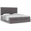 VidaXL Cadre de lit ottoman avec matelas gris 200x200 cm similicuir