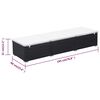 vidaXL Chaise longue avec coussin R&eacute;sine tress&eacute;e Noir