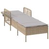 vidaXL Chaise longue avec coussin Beige 157 x 55 x 92cm polyrotin