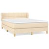 vidaXL Sommier &agrave; lattes de lit avec matelas Cr&egrave;me 140x190 cm Tissu