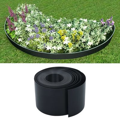 vidaXL Bordure de jardin Noir 10 m 15 cm PE