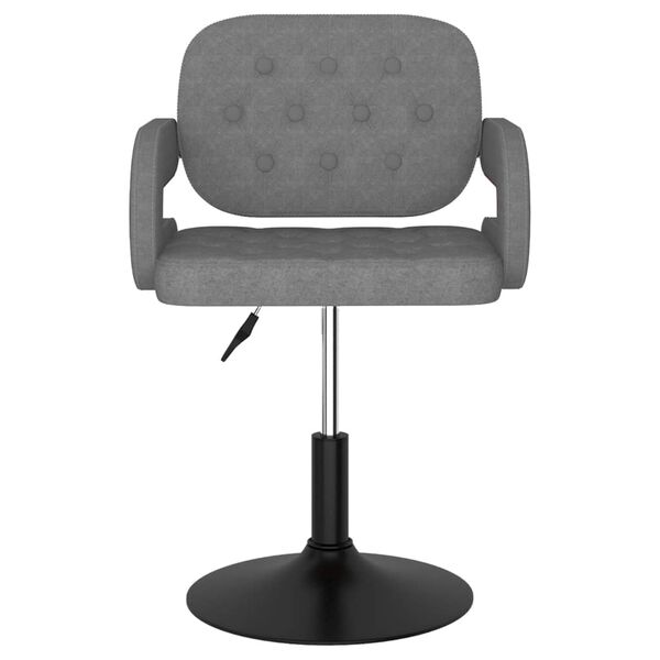 vidaXL Chaises pivotantes &agrave; manger lot de 2 Gris clair Tissu