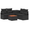 vidaXL Ensemble de Canap&eacute;s 6 pc Noir Rattan synth&eacute;tique et acier
