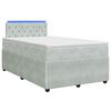 vidaXL Lit boxspring avec matelas Gris clair 120 x 200 cm Velours