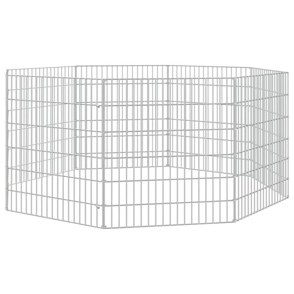 vidaXL Enclos pour animaux en libert&eacute; 8 panneaux 54x60cm fer galvanis&eacute;