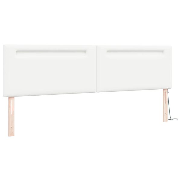 vidaXL T&ecirc;te de lit LED Blanc 200 cm Cuir synth&eacute;tique