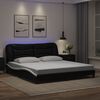 vidaXL Cadre de lit avec LED sans matelas Hvar noir et blanc 180x200 cm
