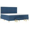 vidaXL Lit &agrave; ressorts avec matelas Bleu 200 x 200 cm tissu