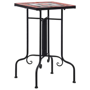 vidaXL Table de bistro mosa&iuml;que Terre cuite et blanc C&eacute;ramique