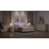 vidaXL Lit &agrave; ressorts avec matelas avec LED Cr&egrave;me 140 x 200 cm tissu