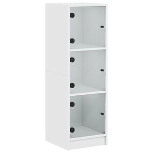 vidaXL Buffet avec portes en verre blanc 35x37x109 cm
