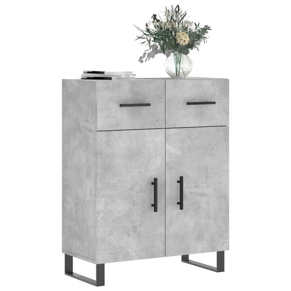 vidaXL Buffet gris b&eacute;ton 69,5x34x90 cm bois d'ing&eacute;nierie