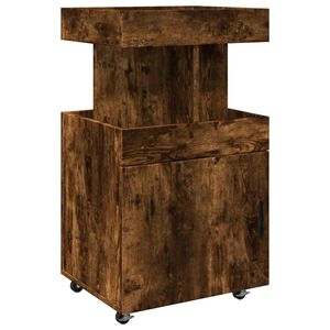 vidaXL Chariot de bar ch&ecirc;ne fum&eacute; 50x41x89 cm bois d'ing&eacute;nierie