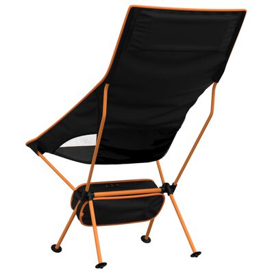 vidaXL Chaise de camping pliables lot de 2 noir tissu oxford aluminium
