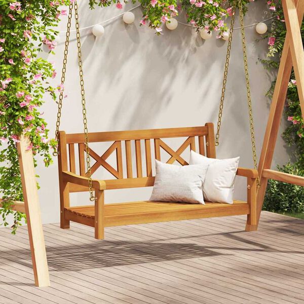 vidaXL Banc balançoire de jardin Marron 119 x 35 x 47 cm