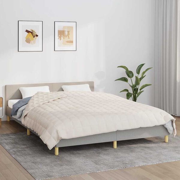 vidaXL Couverture lest&eacute;e Cr&egrave;me clair 200x225 cm 13 kg Tissu