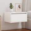 vidaXL Table de chevet murale avec lumi&egrave;res LED blanc