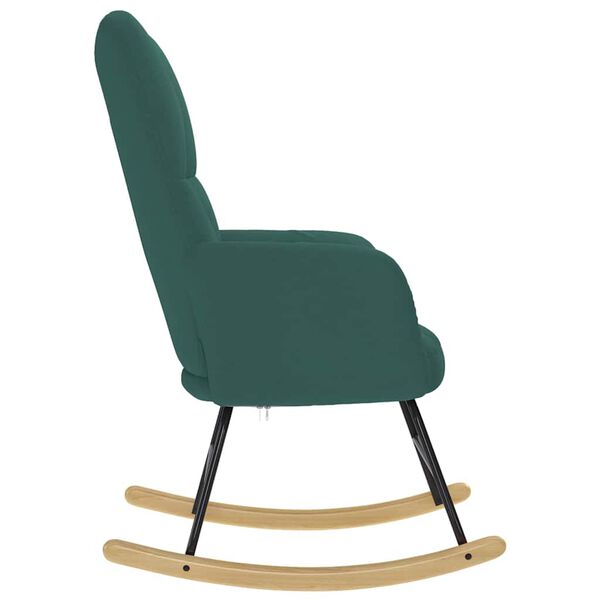 vidaXL Chaise à bascule Vert foncé Tissu