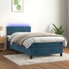vidaXL Sommier &agrave; lattes de lit avec matelas LED Bleu fonc&eacute; 100x200 cm