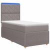 vidaXL Lit boxspring LED avec matelas Taupe 90 x 190 cm Tissu