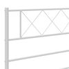 vidaXL Cadre de lit m&eacute;tal sans matelas avec t&ecirc;te de lit blanc 90x200cm