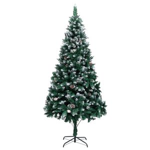 vidaXL Sapin de No&euml;l avec pommes de pin et neige blanche 240 cm