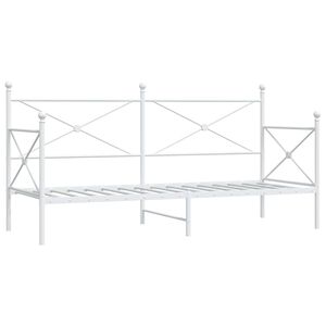 vidaXL Lit de repos sans matelas blanc 90x200 cm acier