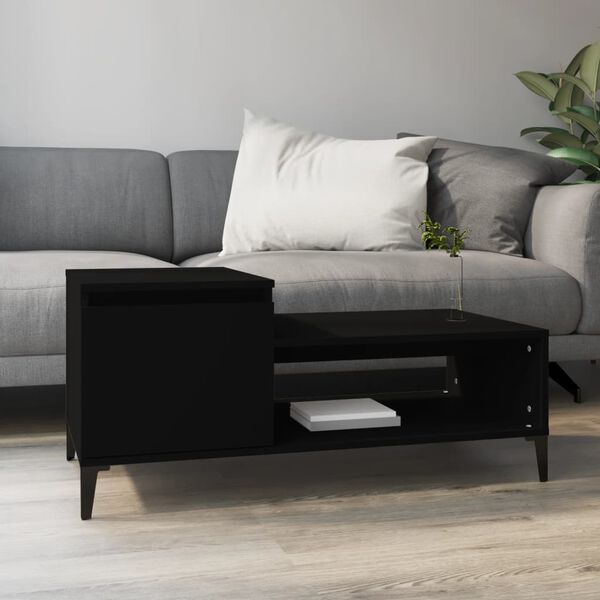 vidaXL Table basse Noir 100x50x45 cm Bois d'ingénierie