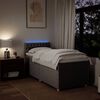 vidaXL Sommier &agrave; lattes de lit avec matelas Taupe 100x200 cm Tissu