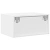 vidaXL Table de chevet murale avec lumi&egrave;res LED blanc