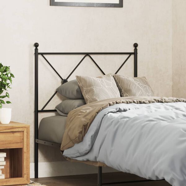 vidaXL T&ecirc;te de lit de remplacement m&eacute;tal blanc 75 cm