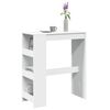 vidaXL Table de bar et étagères blanc 90x40x103,5 cm bois d'ingénierie