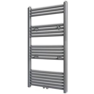 vidaXL S&egrave;che-serviettes eau chaude &agrave; rails droits gris 600x1160 mm
