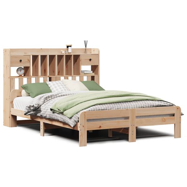 vidaXL Lit biblioth&egrave;que sans matelas 160x200 cm bois massif de pin