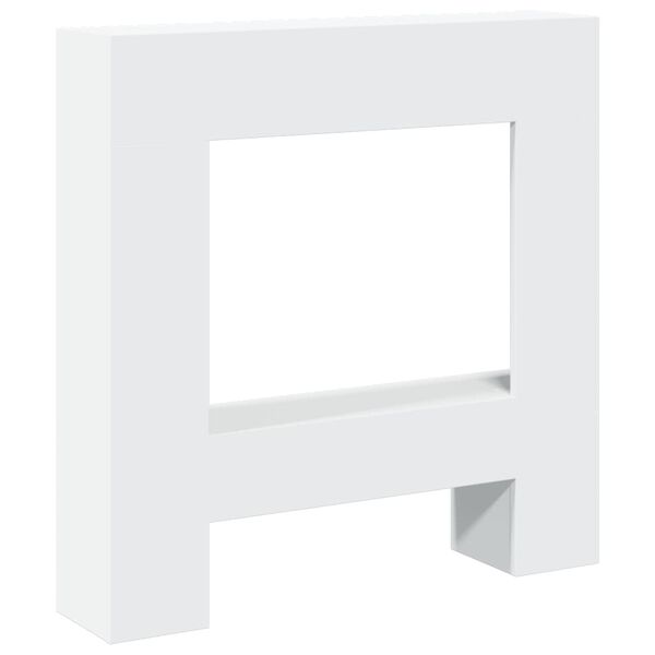 VidaXL Cadre de chemin&eacute;e blanc 81x18x82 cm bois d'ing&eacute;nierie