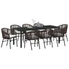 vidaXL Ensemble de salle &agrave; manger pour jardin 9 pcs Marron